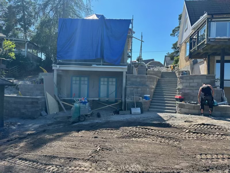Stödmur projekt samt dränering